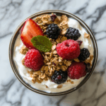 Classic Greek Yogurt Parfait with Fresh Berries and Granola