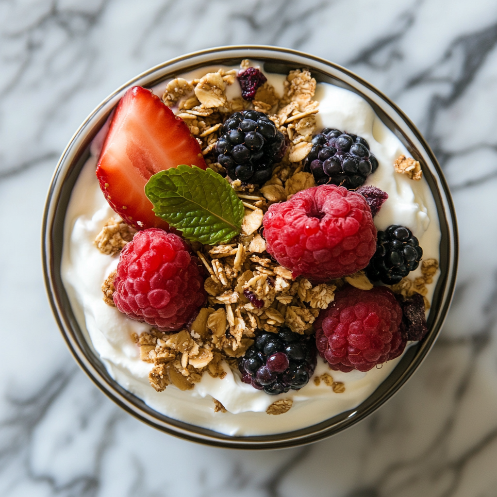 Classic Greek Yogurt Parfait with Fresh Berries and Granola