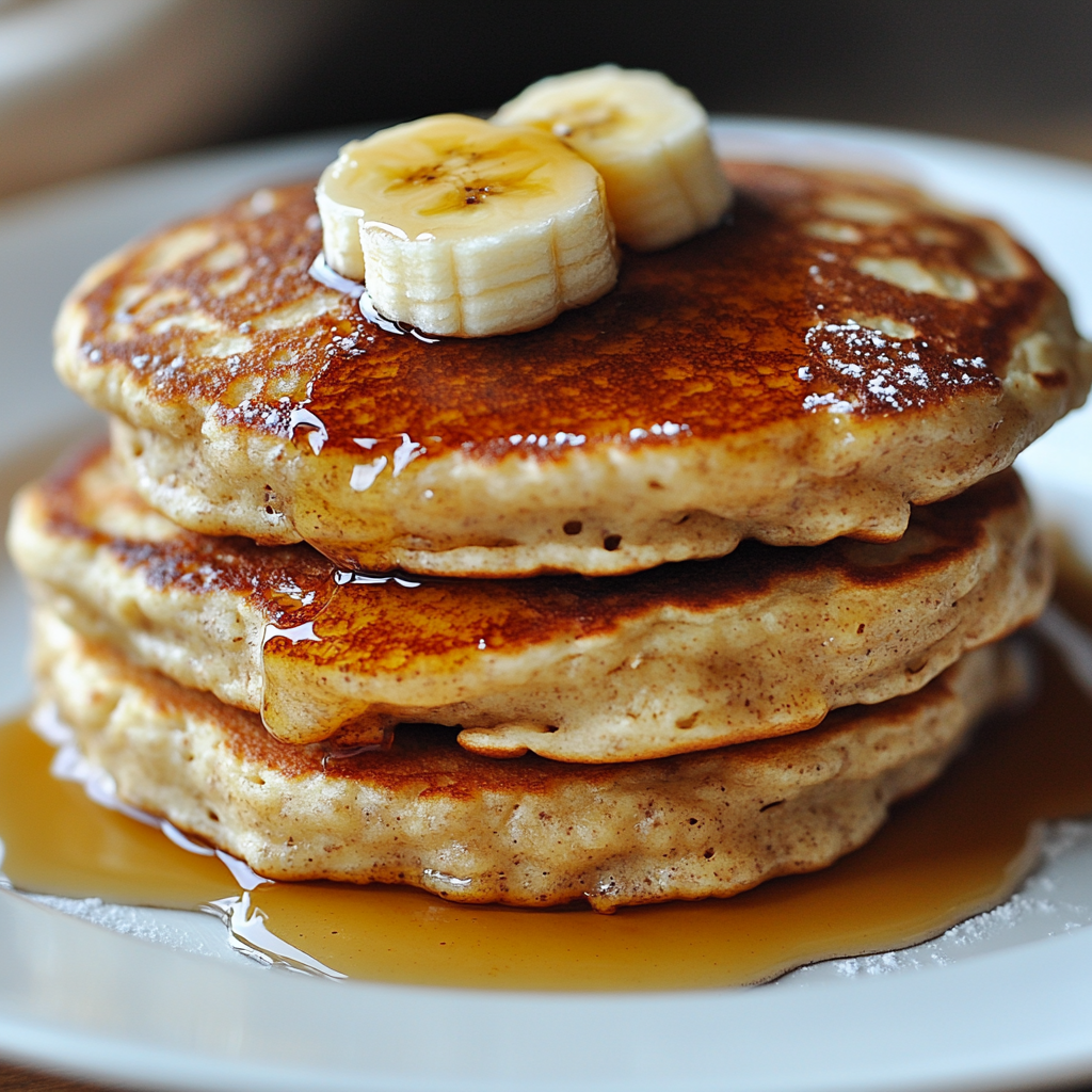 Fluffy Banana Oat Pancakes