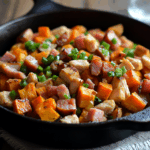 Hearty Sweet Potato and Chicken Ham Hash