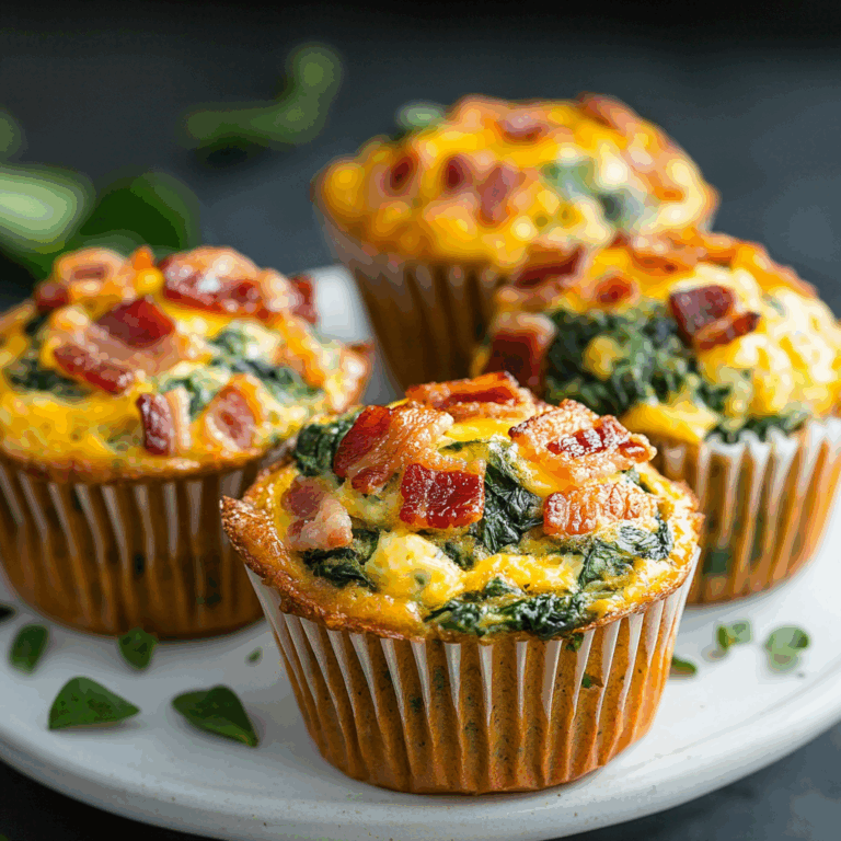 Savory Spinach and Turkey Bacon Egg Muffins