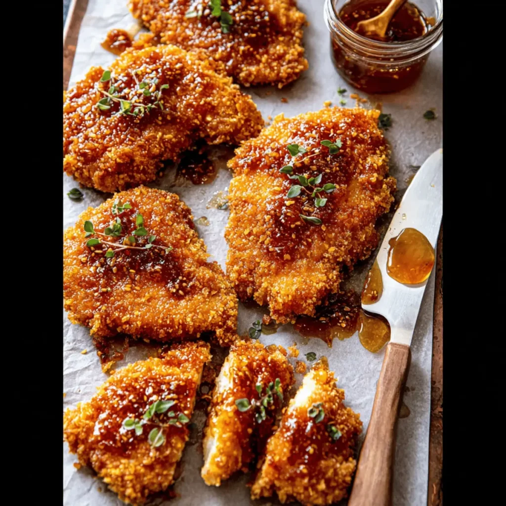 Baked Crunchy Hot Honey Chicken