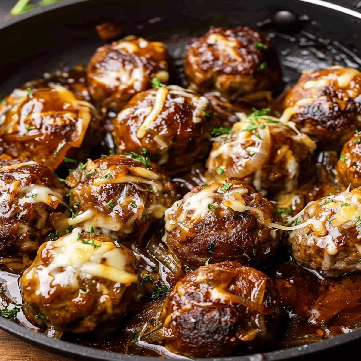 French Onion Meatballs