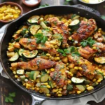 Garlic Butter Chicken with Fresh Zucchini and Sweet Corn