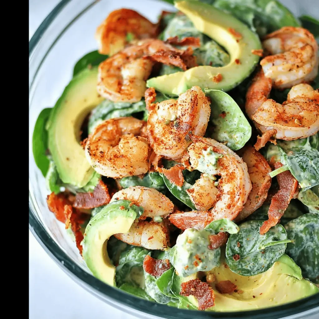 Shrimp Avocado and Spinach Salad