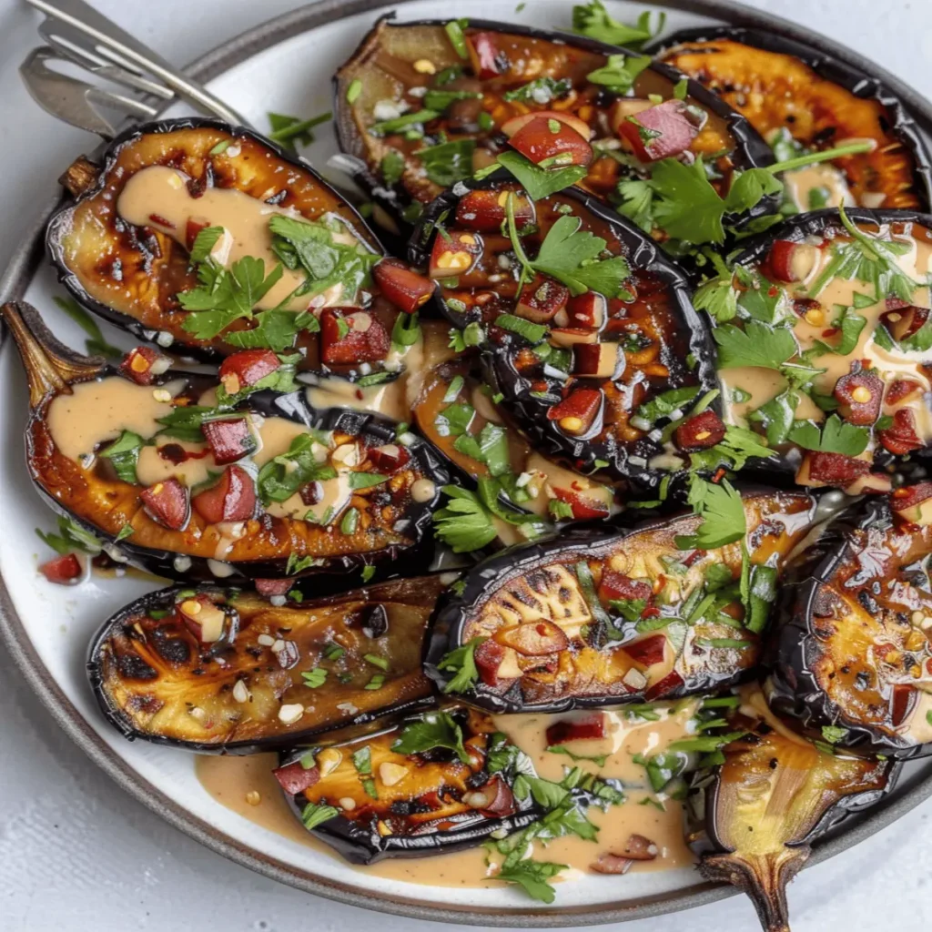 Spicy Miso Tahini Eggplant