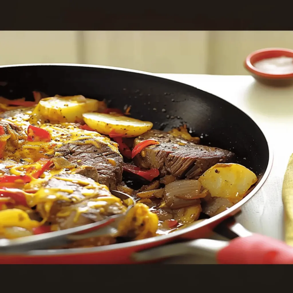 Cheesy Steak and Potato Skillet