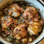 Chicken Fricassée with Shallots and Bacon
