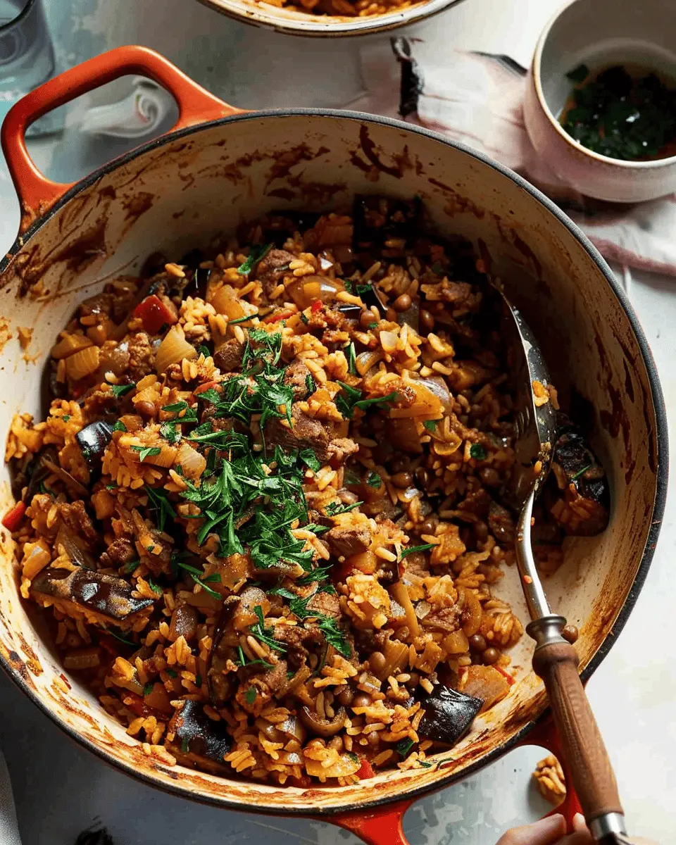 Eggplant and Beef Rice