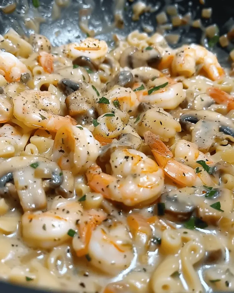 Garlic Butter Mushroom Shrimp Pasta