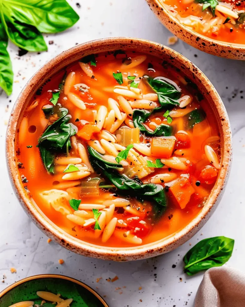 Italian Orzo Spinach Soup