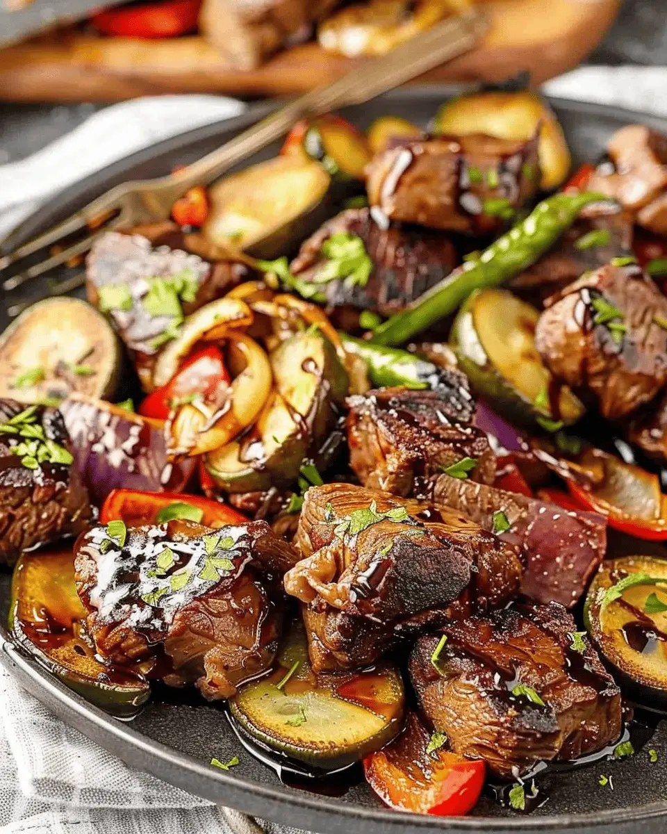 Maple Balsamic Glazed Steak Bites