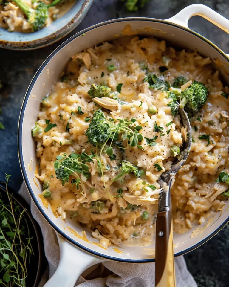 creamy Broccoli Cheddar Chicken and Rice Casserole
