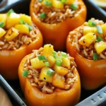Teriyaki Pineapple Chicken & Rice Stuffed Peppers
