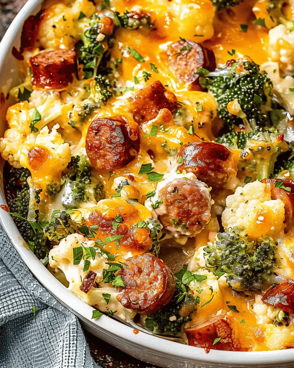 Cheesy Broccoli, Sausage and Cauliflower Casserole Delight for Everyone