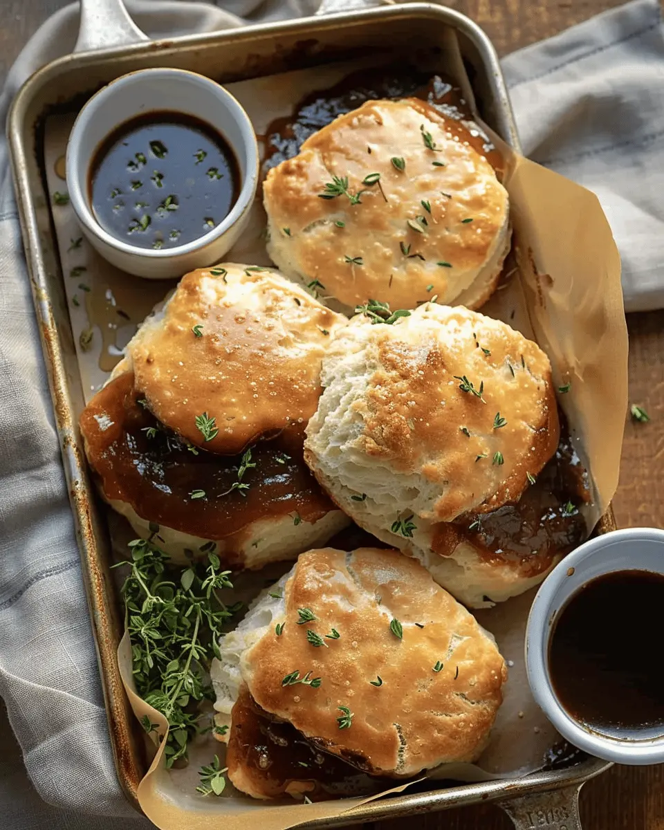 Baked French Dip Biscuits: Easy Turkey Bacon & Chicken Ham Delight