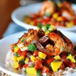 spicy shrimp with mango salsa