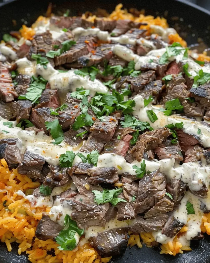 steak and Queso Rice