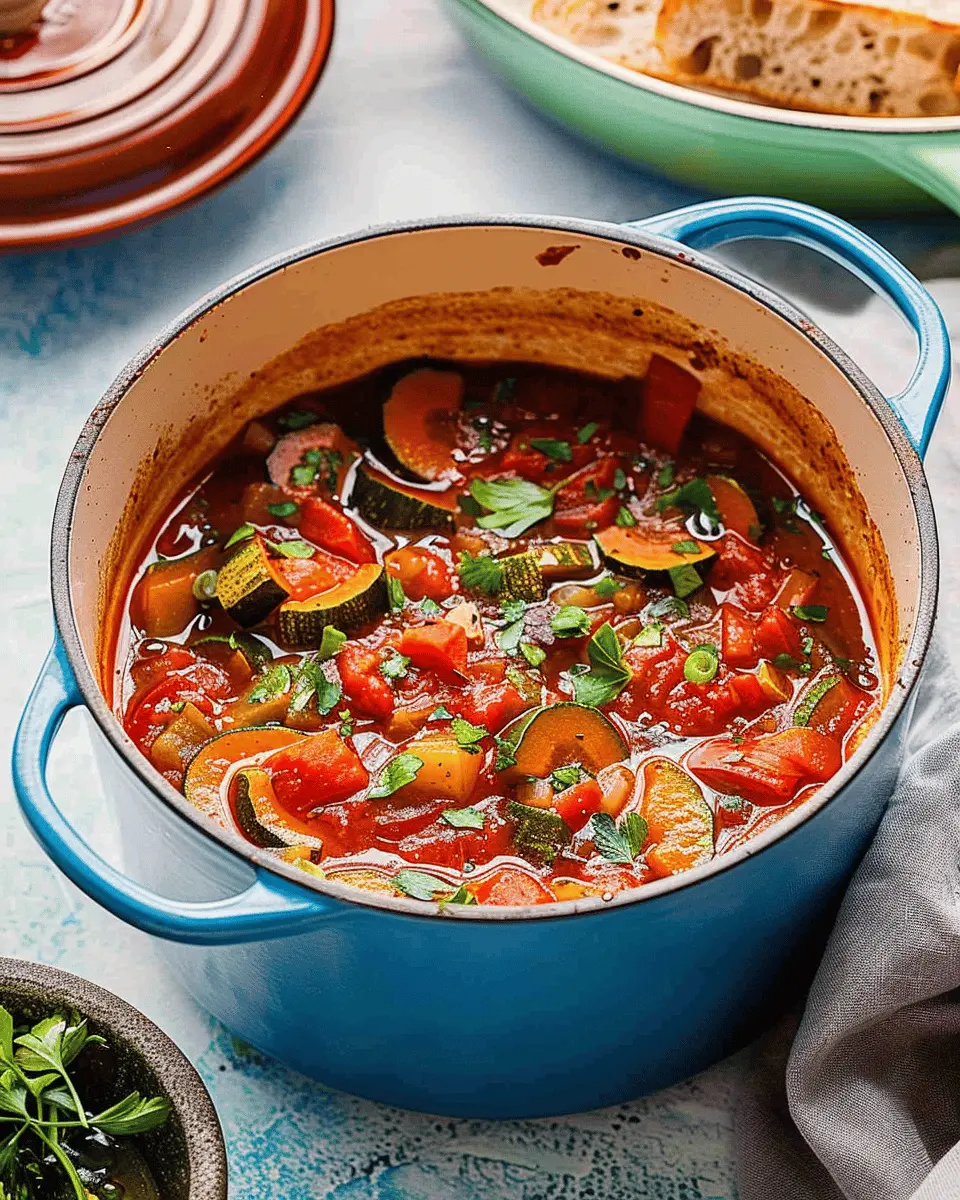 Rustic Mediterranean Vegetable Ratatouille Soup: A Hearty Delight