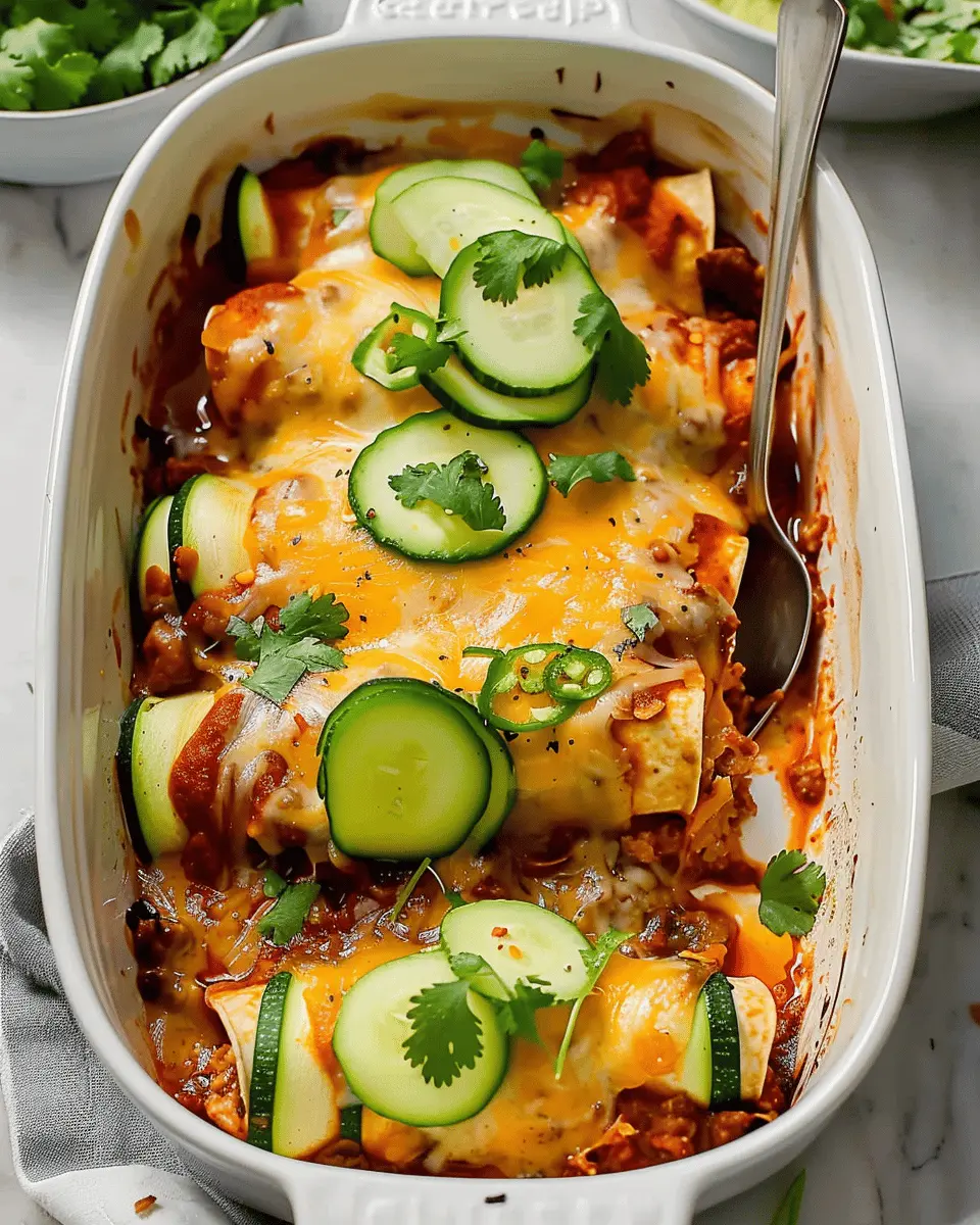 Cheesy Baked Zucchini Enchiladas: The Best Healthy Comfort Dish