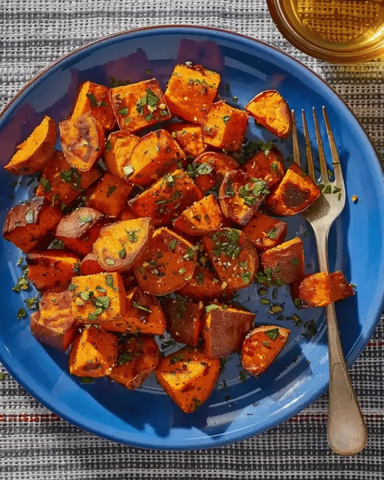 Garlic Butter Roasted Sweet Potatoes
