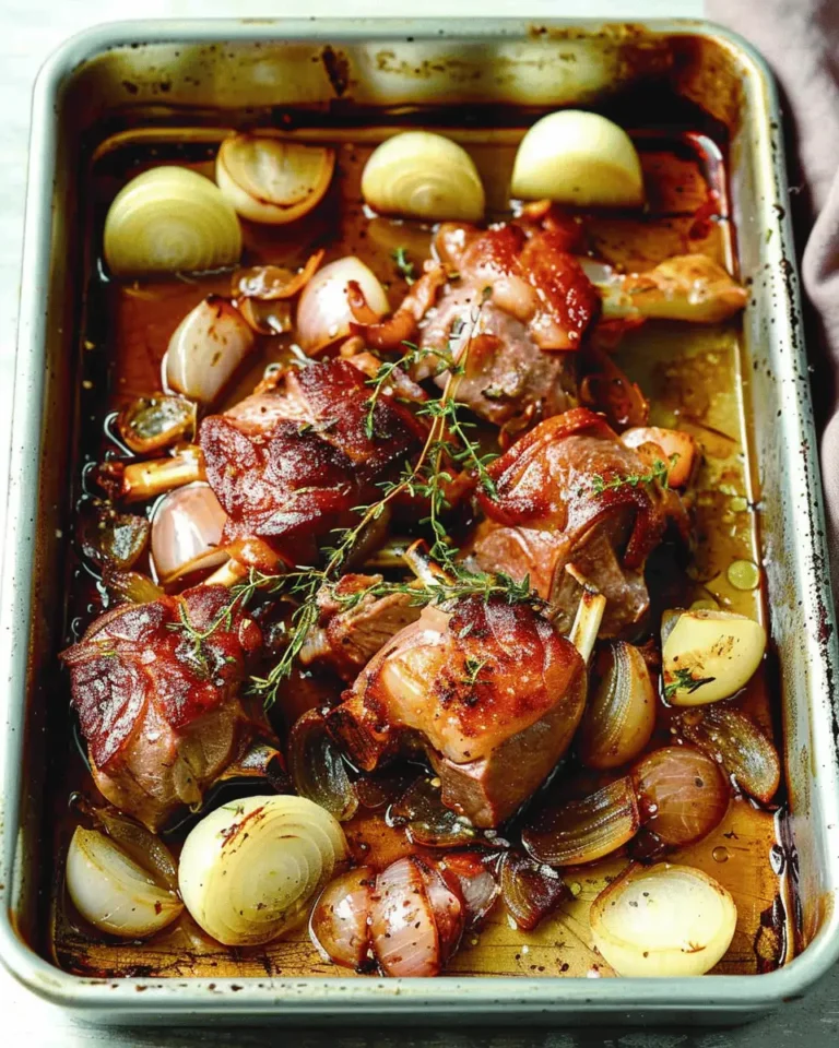 Beer Glazed Onions and Salt Pork