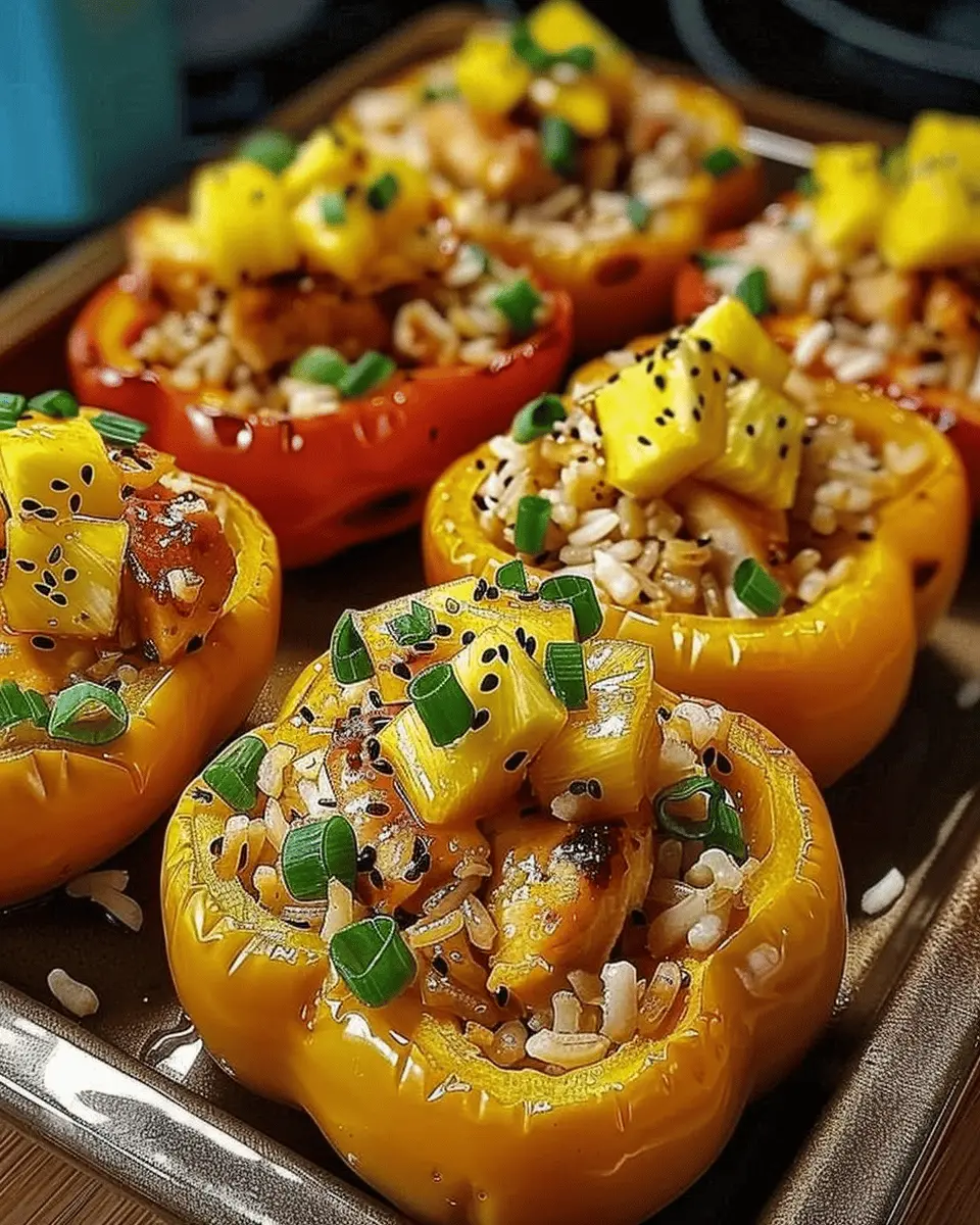 Teriyaki Pineapple Chicken & Rice Stuffed Peppers: Easy Delight