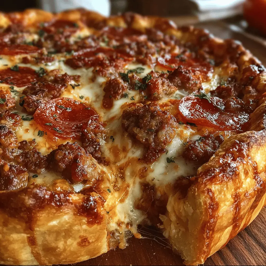 Hamburger Sausage & Pepperoni Pie: Easy Comfort Food Delight