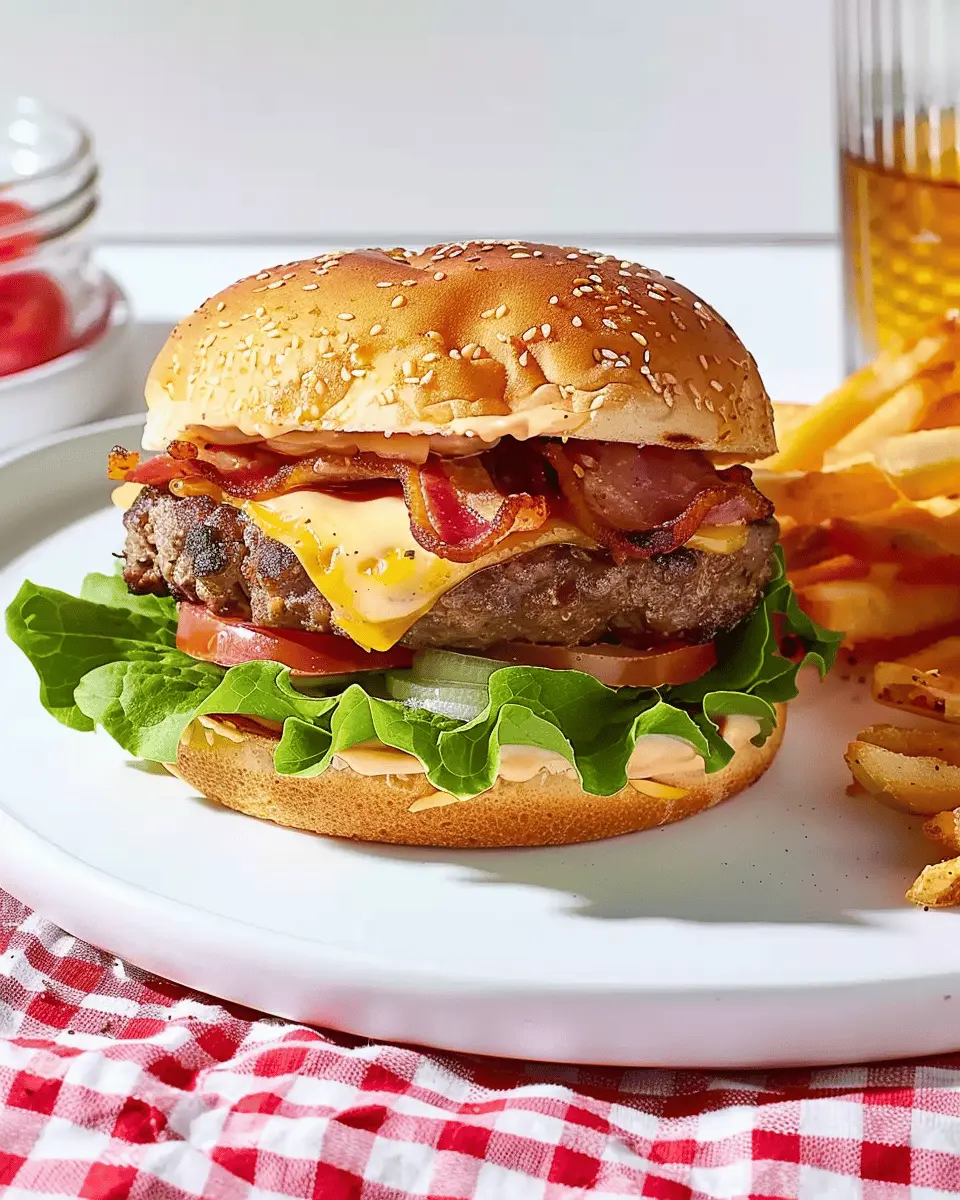 Slow-Cooked Juicy Cheeseburgers with Turkey Bacon Delight