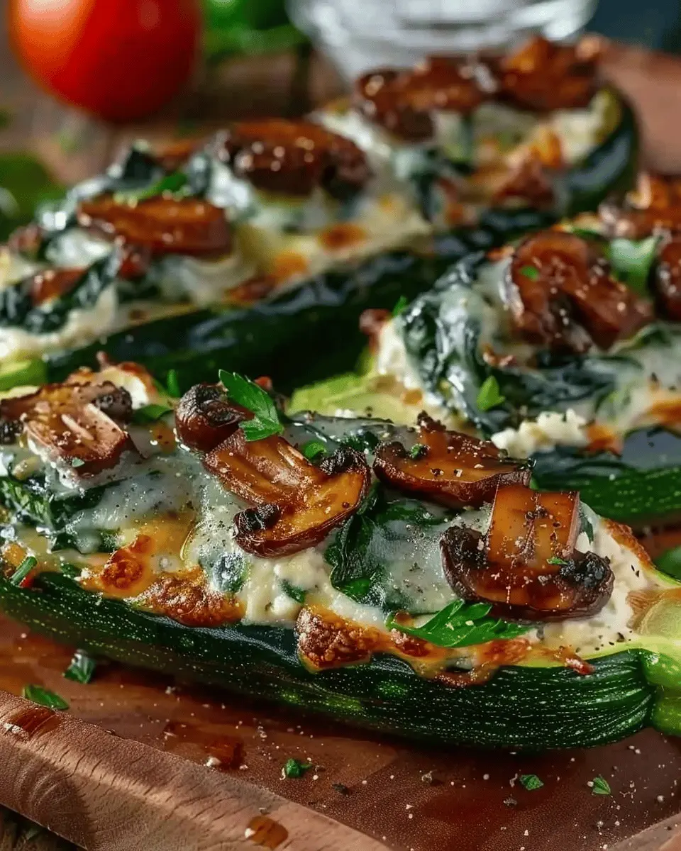 Spinach Mushroom Ricotta Stuffed Zucchini Boats: A Healthy Delight