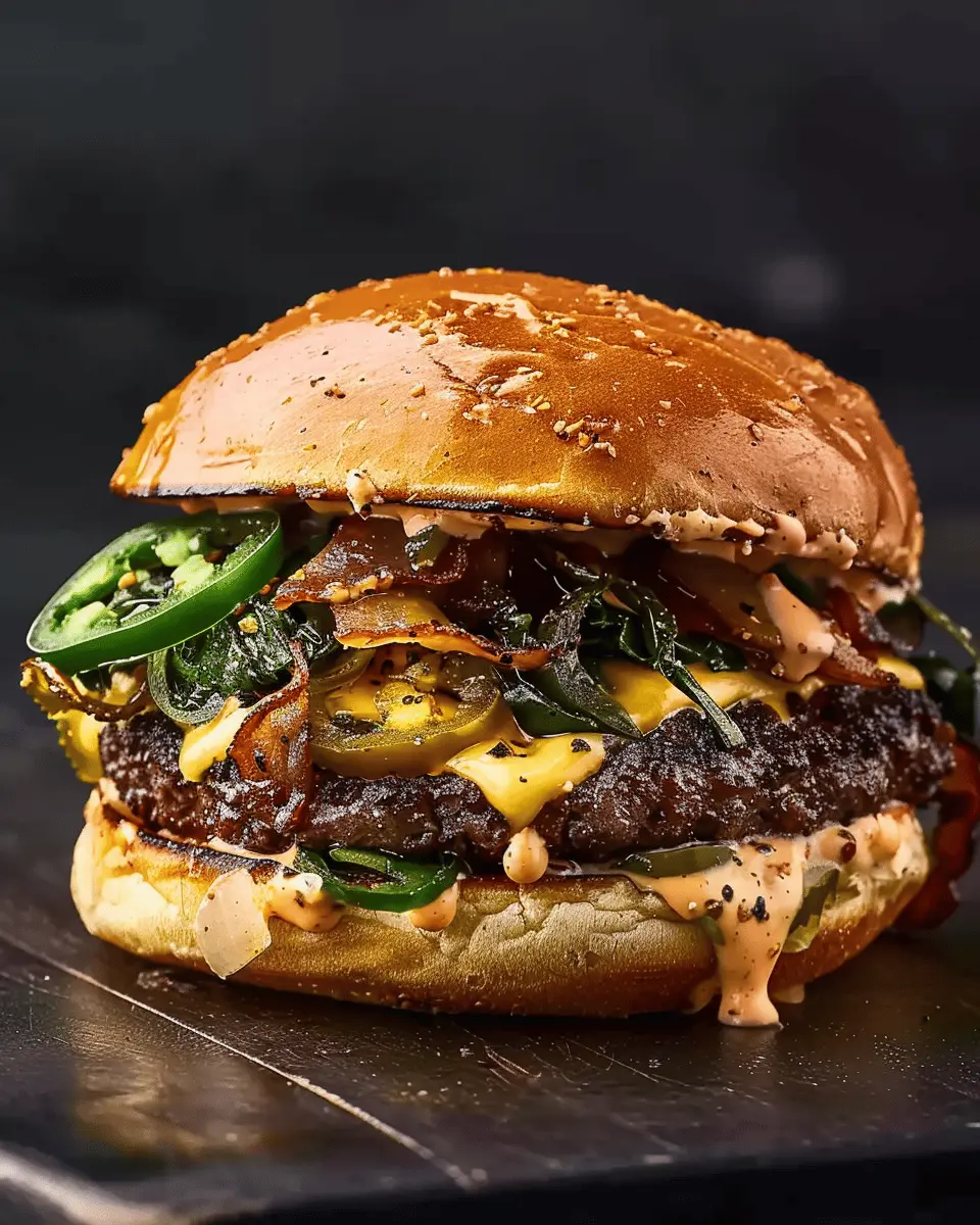 Spicy Jalapeño-onion Smash Burgers with Turkey Bacon Delight