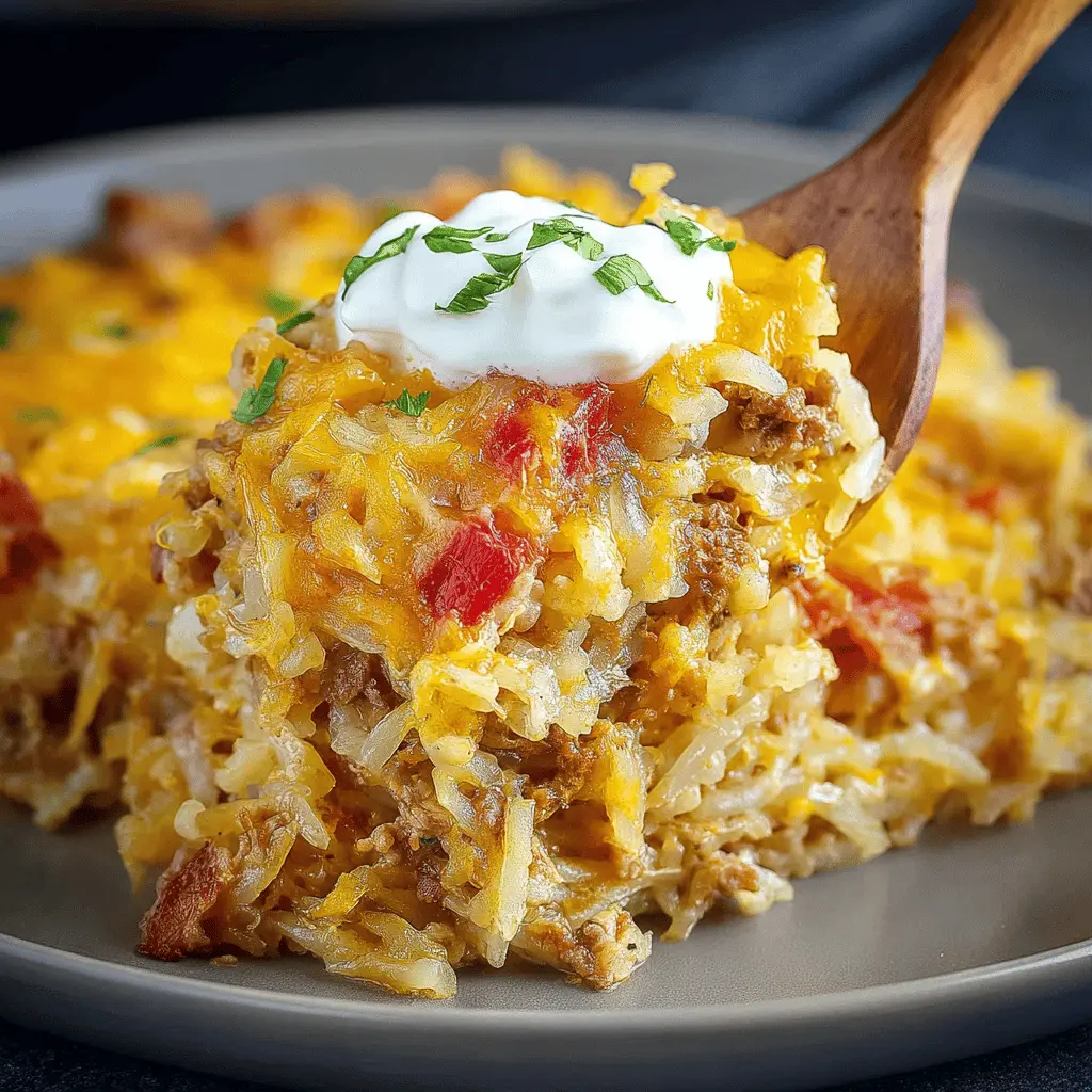 Taco Crockpot Hashbrown Casserole: Easy Turkey Bacon Delight