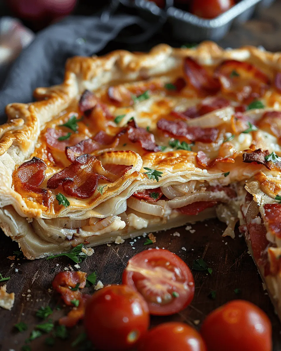 Bacon Onion Tomato Pie: Indulgent Comfort Food Made Easy