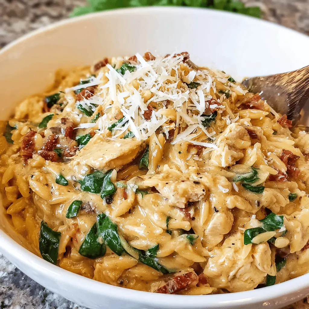 Slow Cooker Creamy Tuscan Chicken Orzo: Easy & Indulgent Comfort Meal