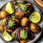Peruvian Grilled Chicken with Creamy Green Sauce