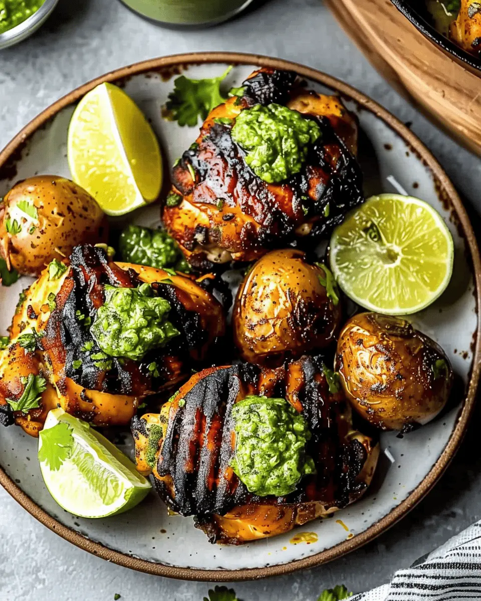 Peruvian Grilled Chicken with Creamy Green Sauce: A Juicy Delight