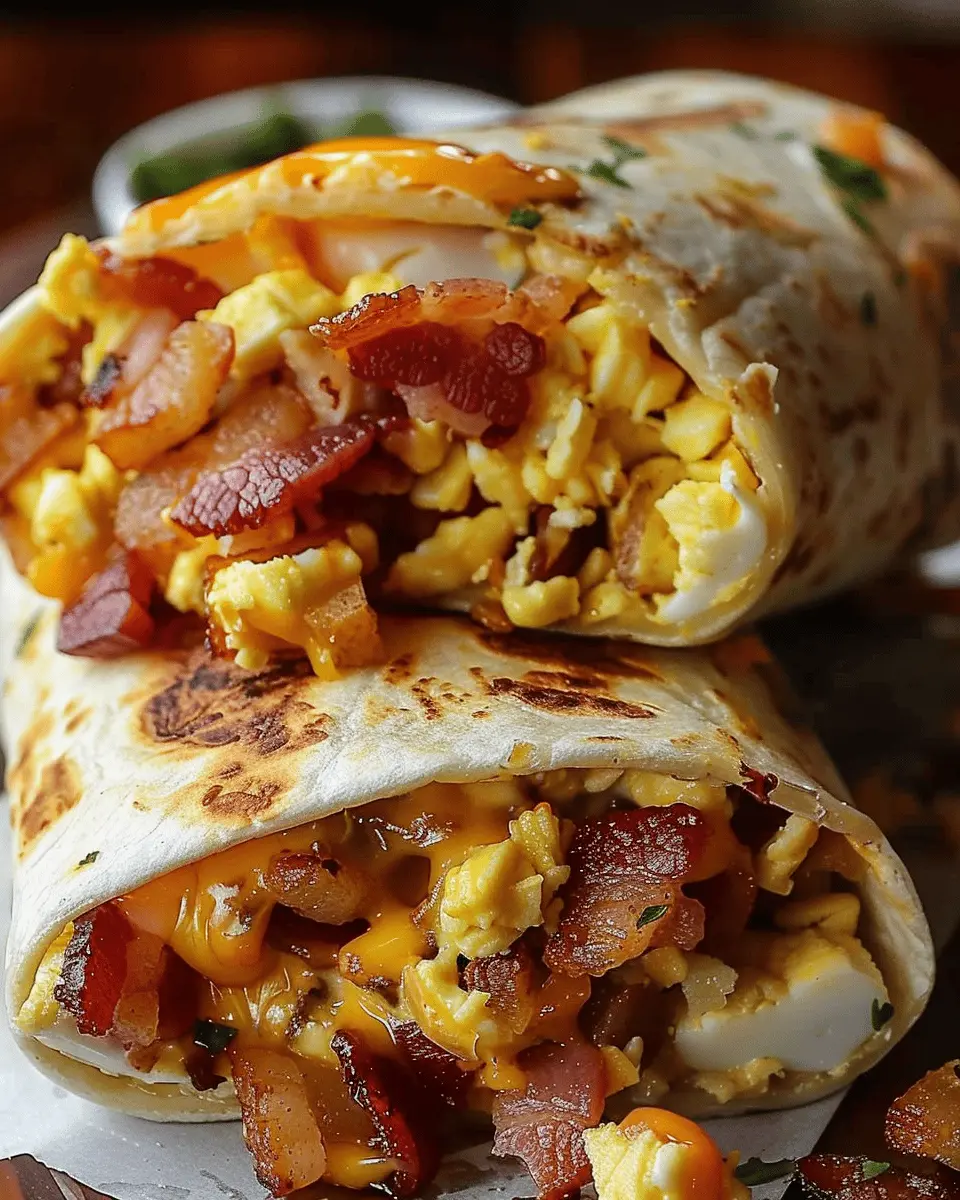 Bacon Egg Cheese Breakfast Burrito: Easy Turkey Bacon Delight