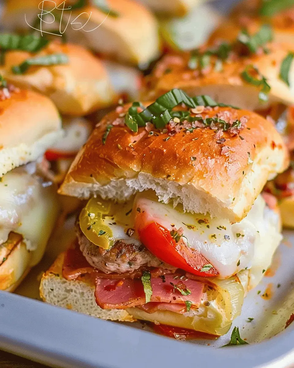 Hot Italian Sub Sliders: Delicious Turkey Bacon & Chicken Ham Treats