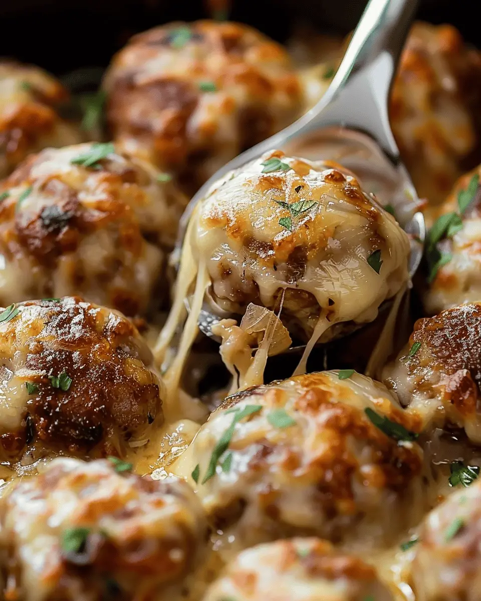 Cheesy French Onion Meatballs with Turkey Bacon: A Flavorful Twist