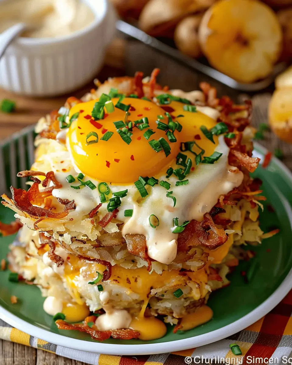 Hash Browns Breakfast Stacks: Easy Recipe with Turkey Bacon and Chicken Ham