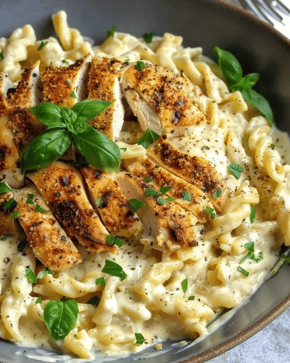 The Best Creamy Chicken and Pasta with Turkey Bacon Delight