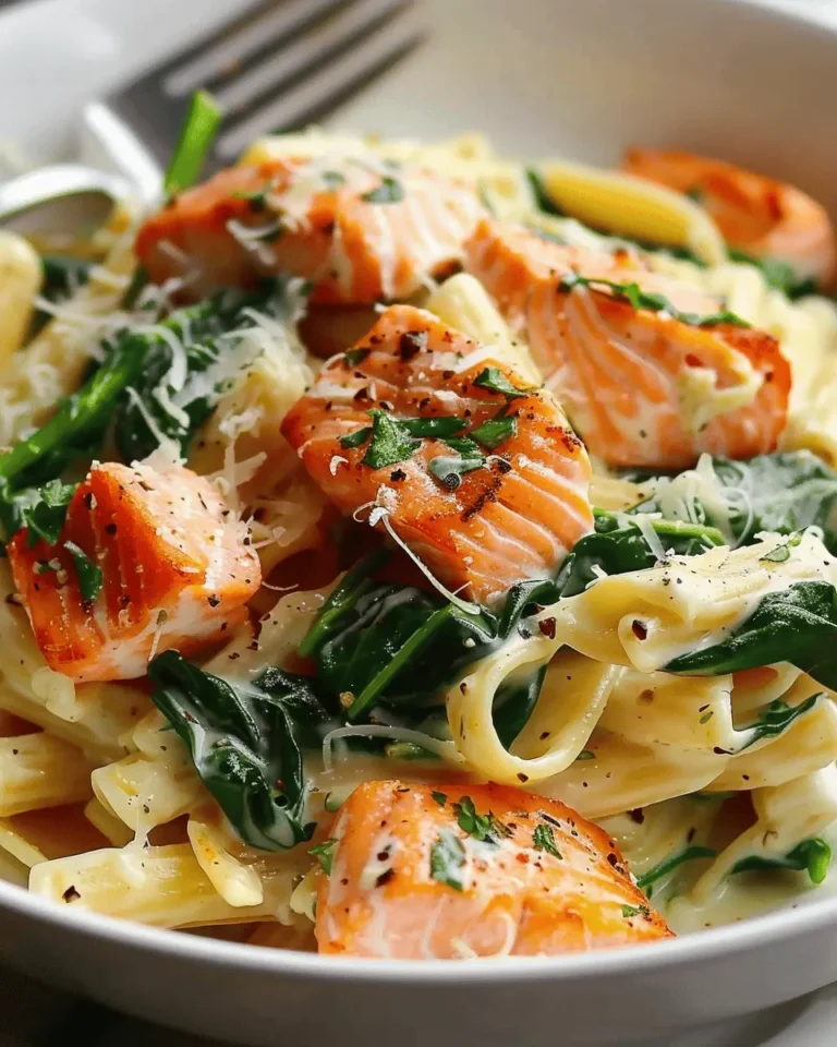 Quick Salmon & Spinach Pasta