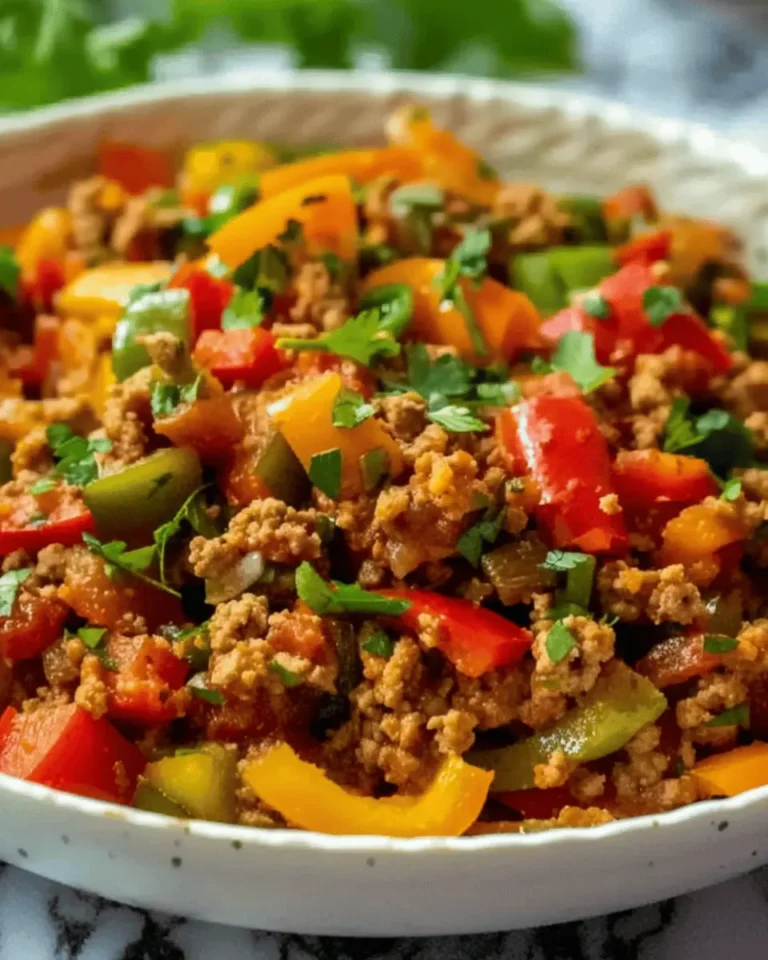 Ground turkey and peppers