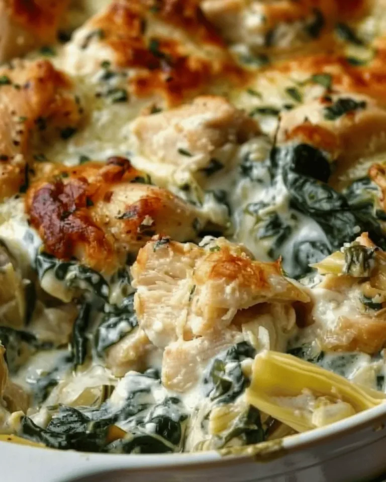 High-Protein Spinach and Artichoke Chicken Casserole