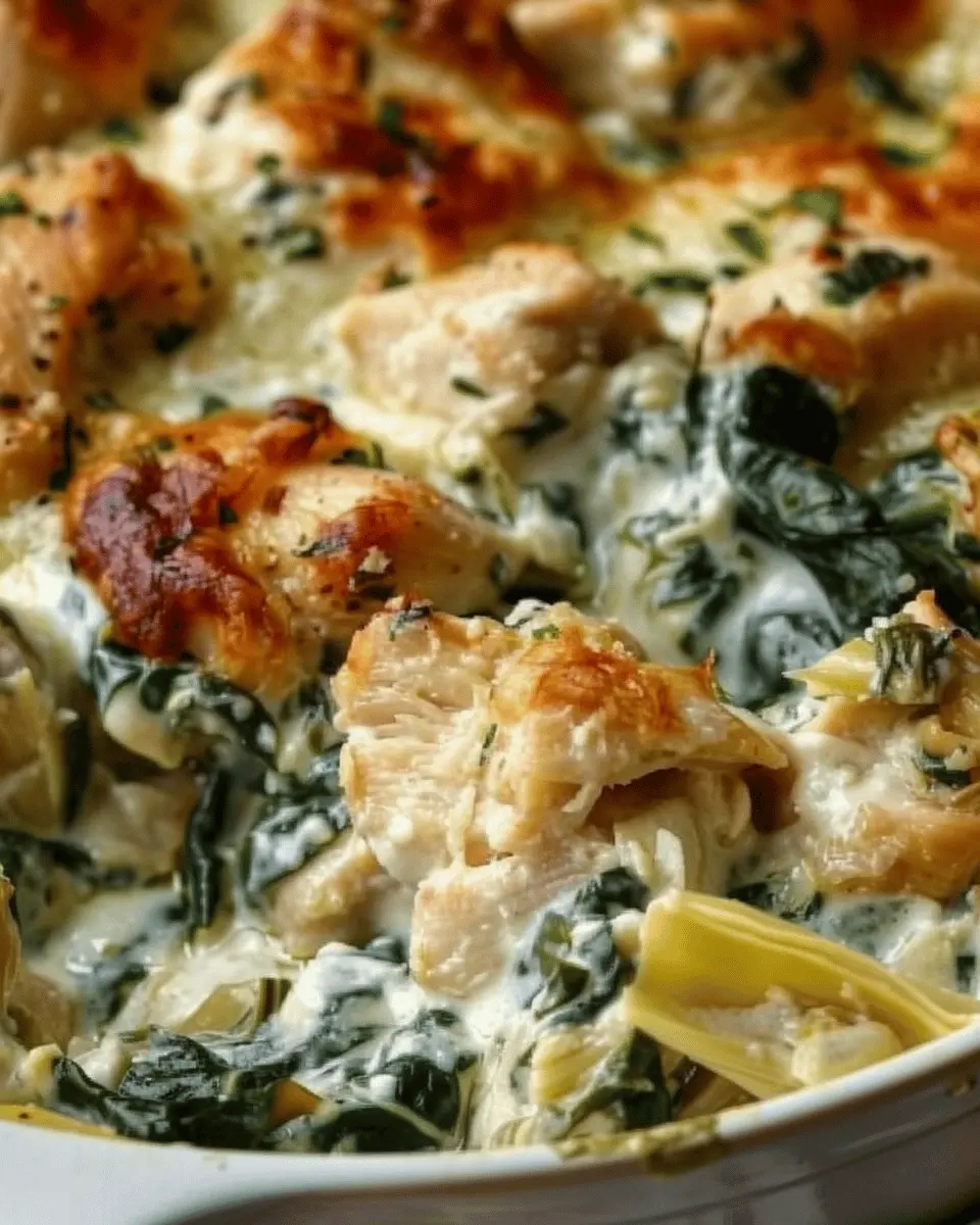 High-Protein Spinach and Artichoke Chicken Casserole Delight