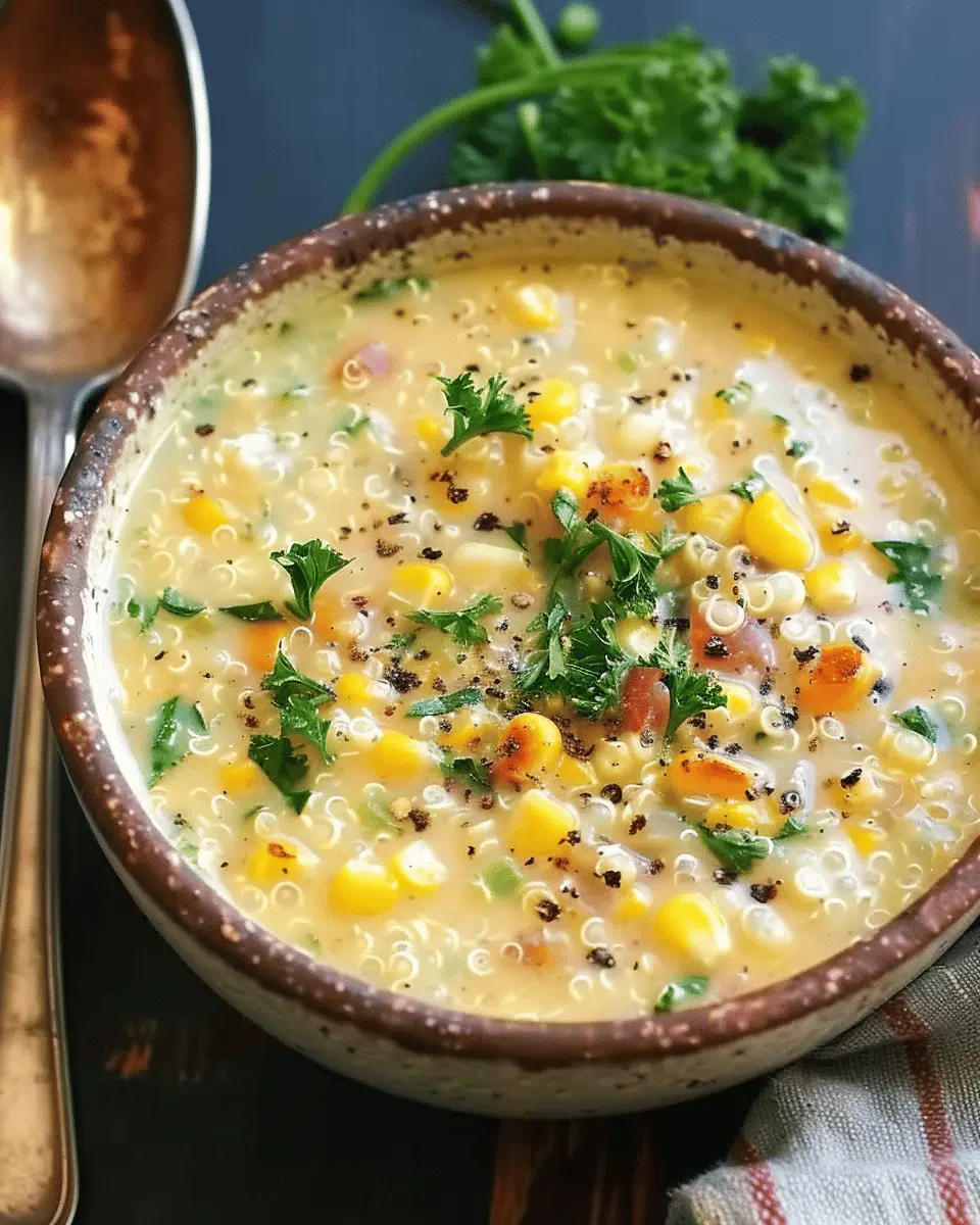 Quinoa Corn Chowder: A Cozy, Healthy Twist with Turkey Bacon