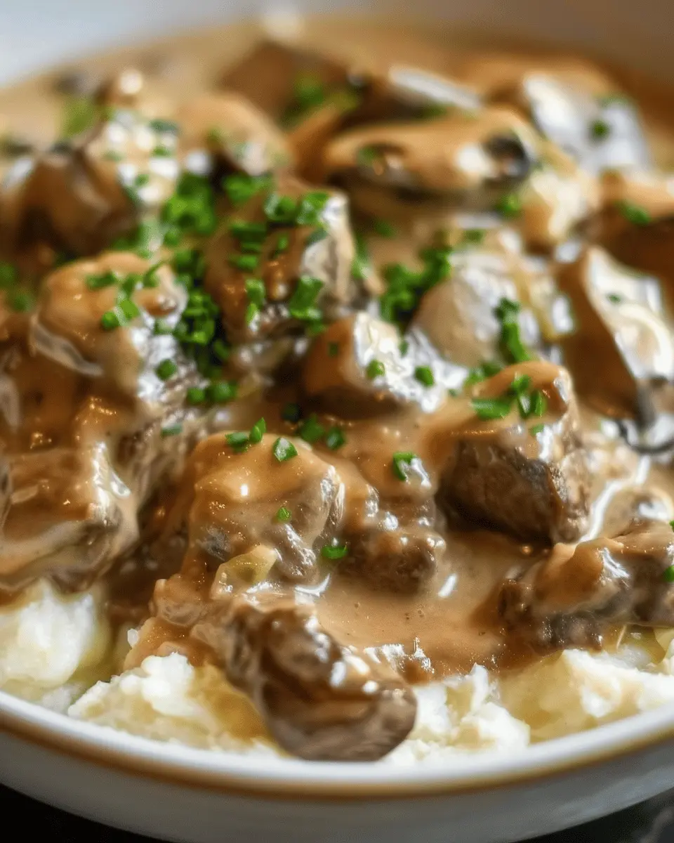 Comforting and Creamy Beef Stroganoff with Turkey Bacon Twist
