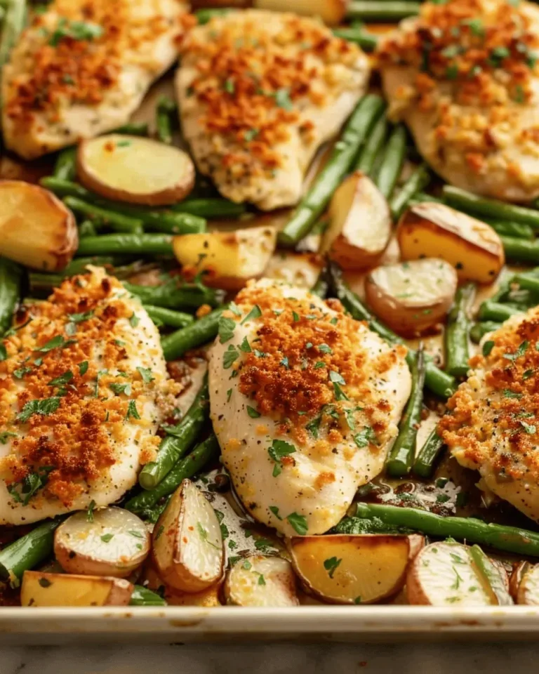 Parmesan Crusted Chicken Sheet Pan Dinner