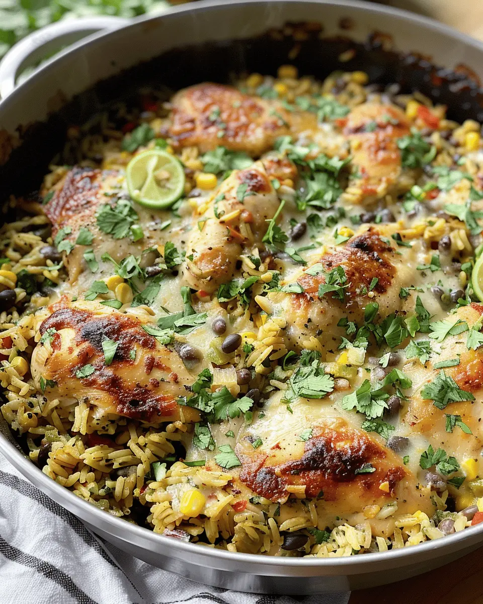 Salsa Verde Chicken & Rice Skillet: Easy One-Pan Delight