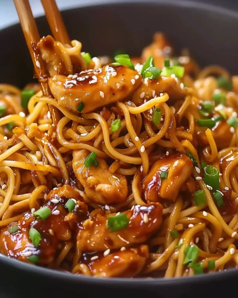 Sticky Garlic Chicken Noodles